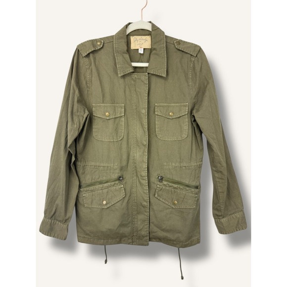 Lily Aldridge For Velvet Jackets & Blazers - Lily Aldridge‎ For Velvet Womens Full Zipper Cargo Jacket Cotton Safari Size M